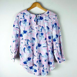Caslon Print Cotton Top M